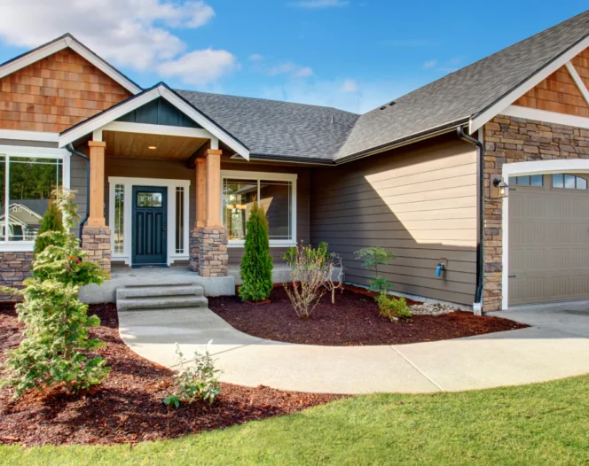 mulch installation in a wide area